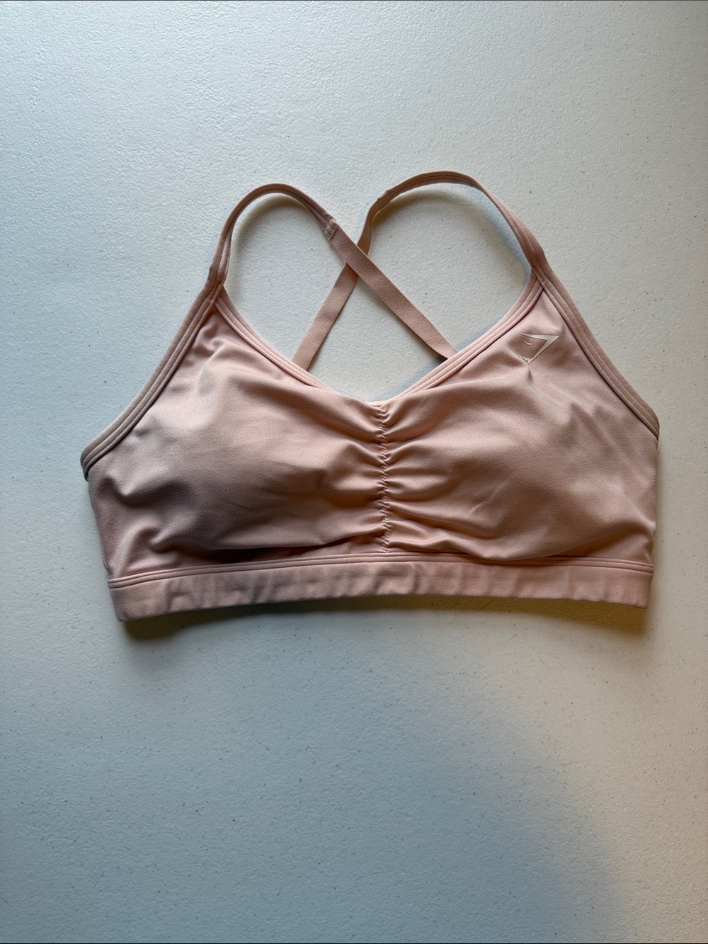 Gymshark Light Pink Ruched Training Sports Bra